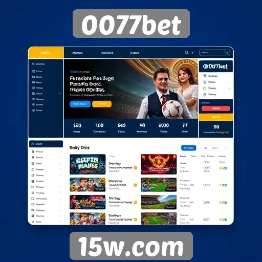 Interface do usuário no site 0077bet